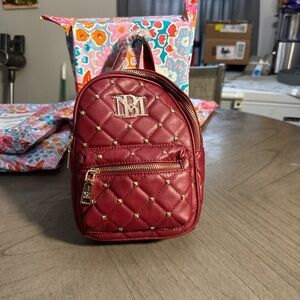 Elegant Red Quilted Backpack